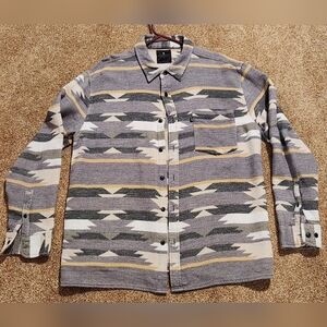 Mens Large Junk Food Clothing Long Sleeve Flannel Button Up Southwestern Shirt